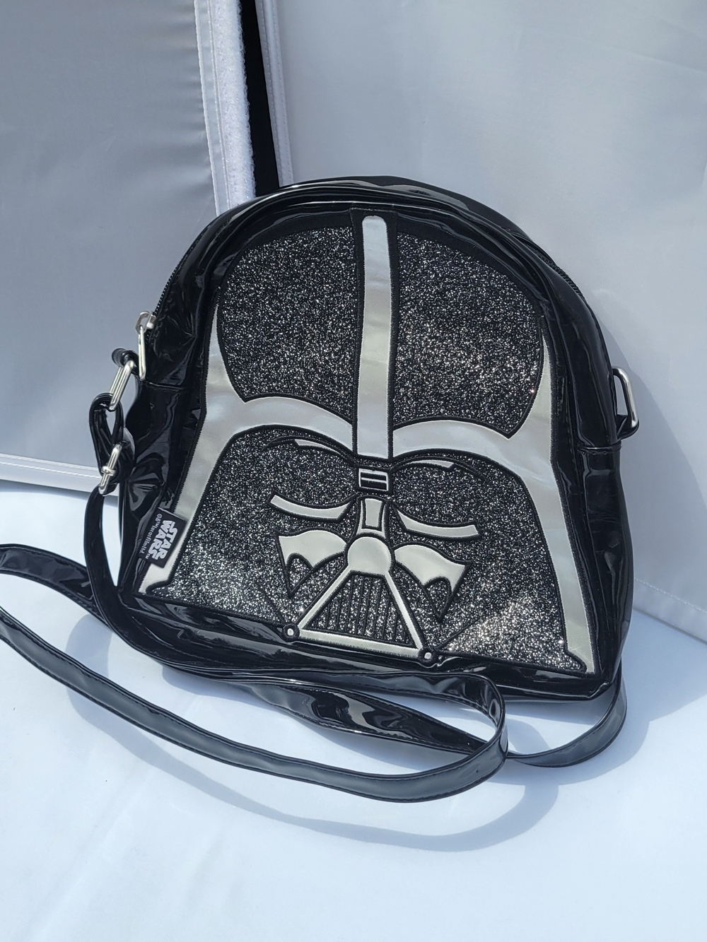 Disney Store Star Wars Black Glitter Darth Vader Crossbody Bag